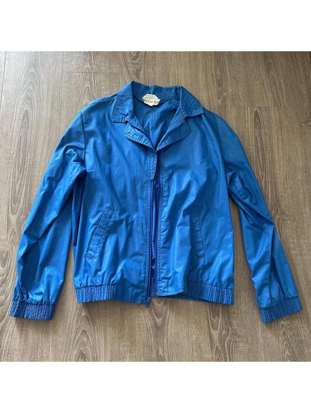 Vintage White Stag Electric Blue Windbreaker Jacket